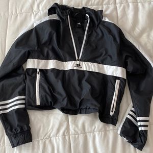 Adidas cropped windbreaker athletic jacket never worn